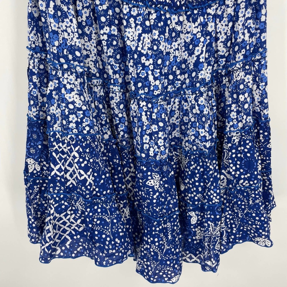 NWT Poupette St Barth Soledad Mini Dress Smocking Blue Antibes Size Medium - Picture 4 of 8